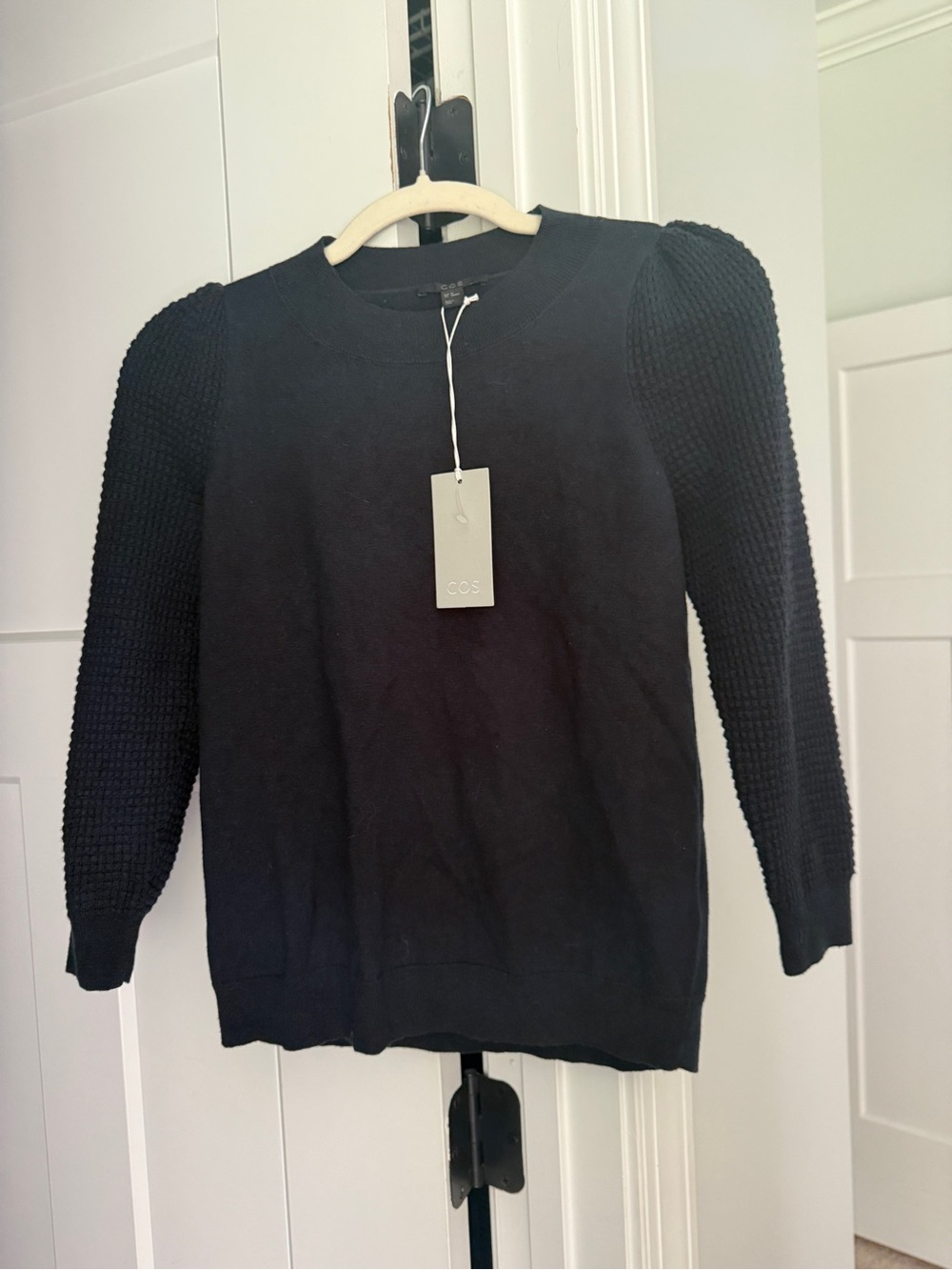 COS wool sweater navy crewneck pullover blue